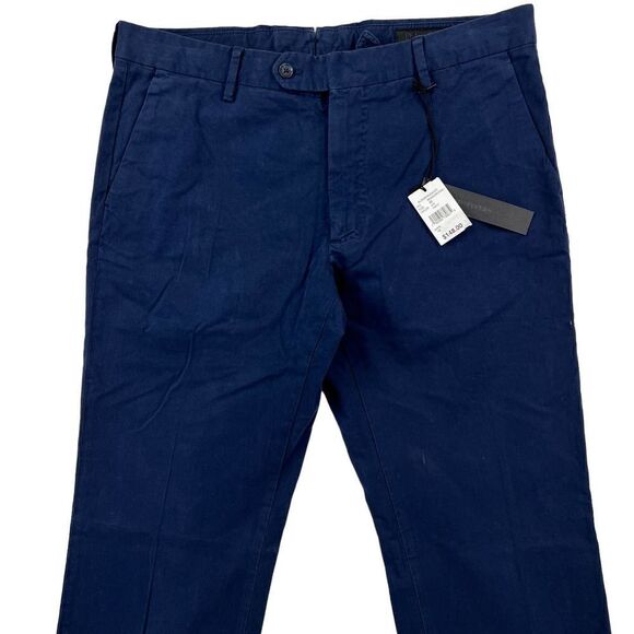 New Dylan Gray Men US 33 Navy Blue Regular Chinos Pants Slash Pockets Classic - Picture 1 of 9